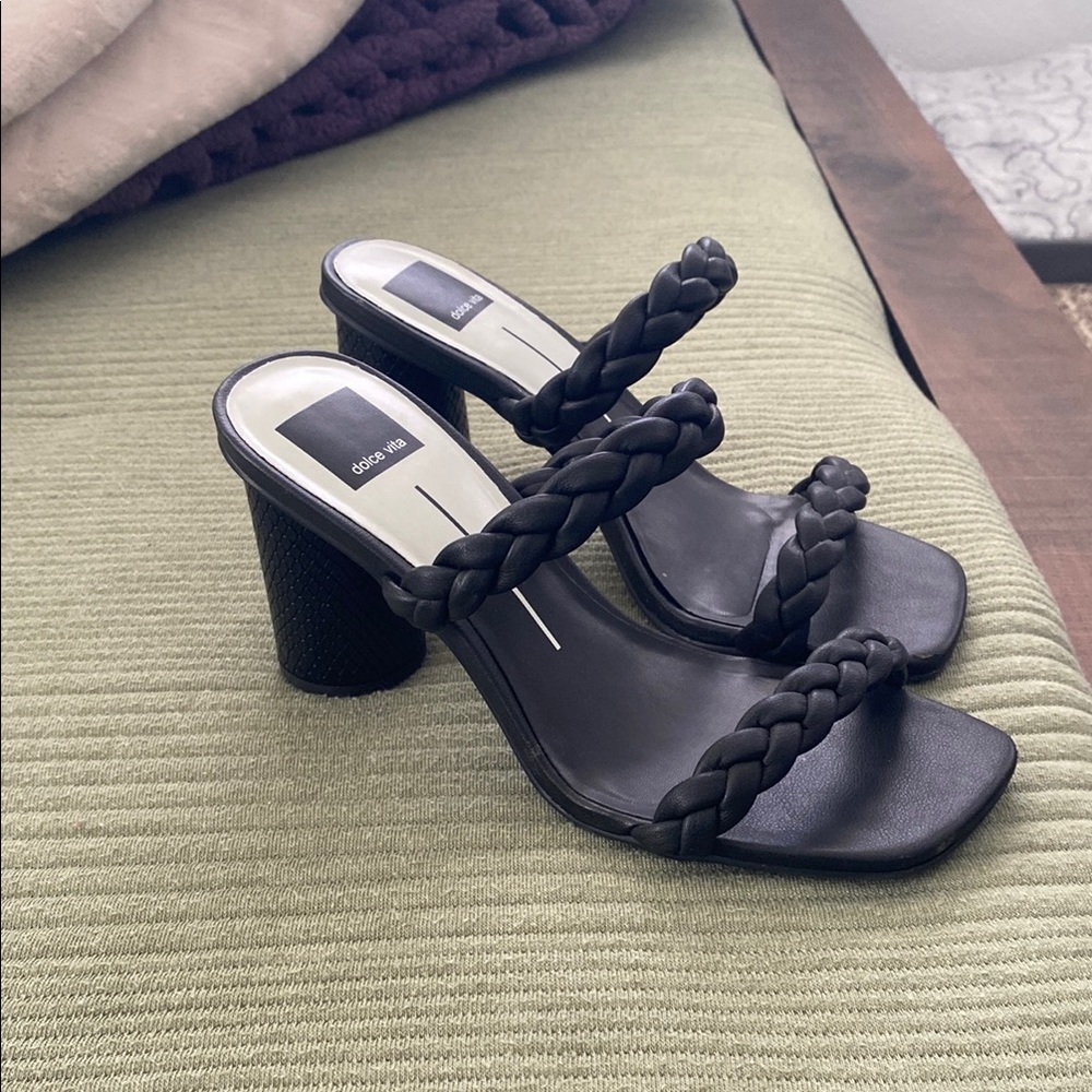 Dolce Vita Black Block Heel Sandals